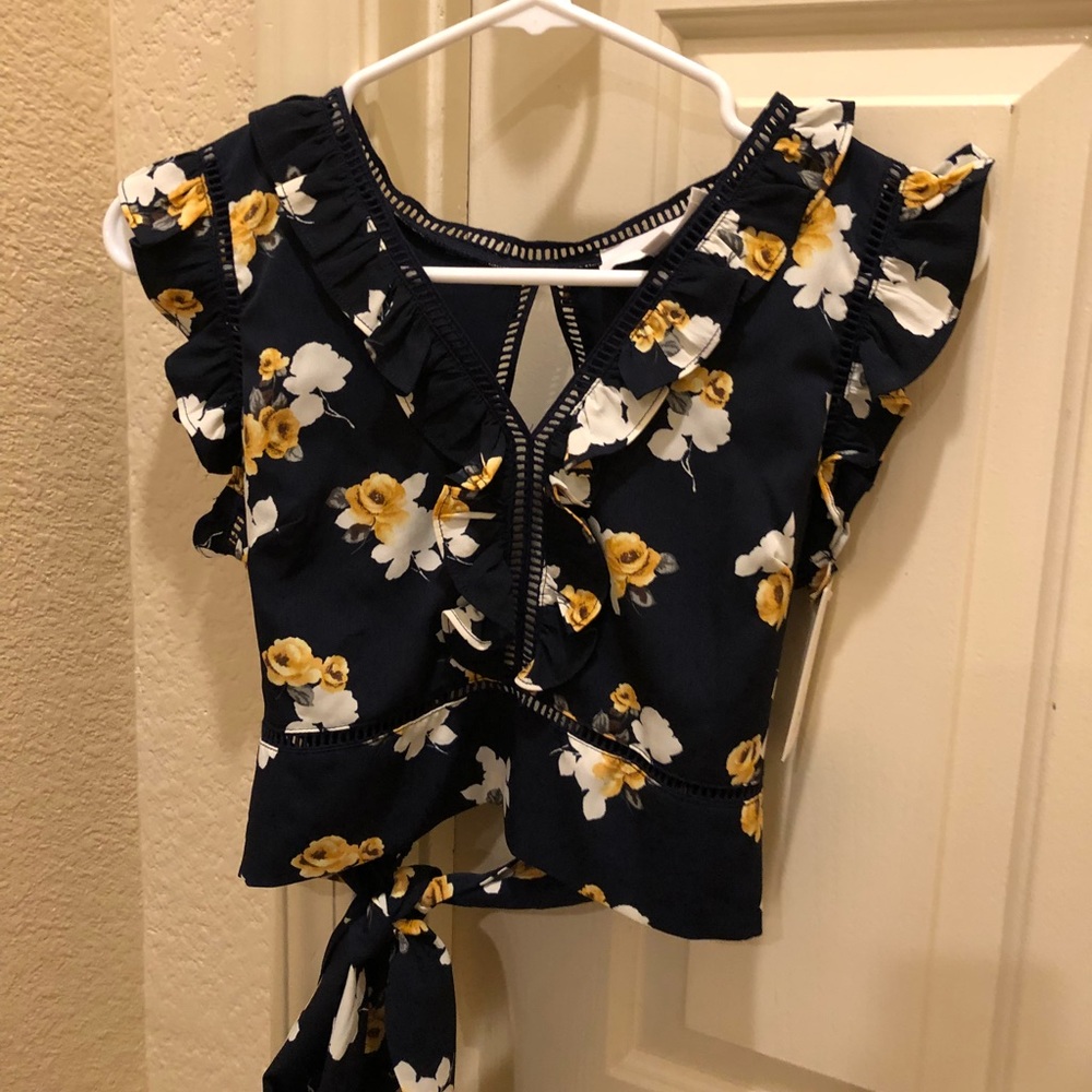 Wrap Around Floral Crop Top